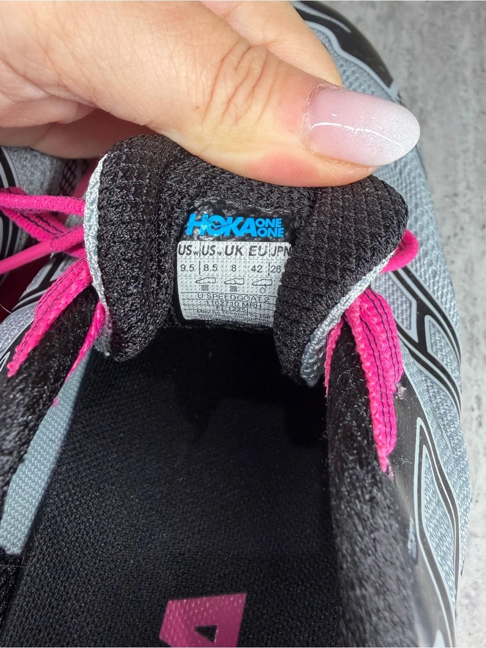 Hoka One One Speedboat 2 Women's Running Shoes Size 9.5 Pink Gray Sneakers Gym